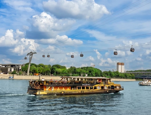 Речные прогулки на дизайнерском теплоходе «Морис» по Москве-реке с ужином или обедом